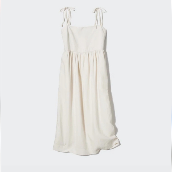 Uniqlo Cream Midi Dress, Size S - Picture 2 of 5
